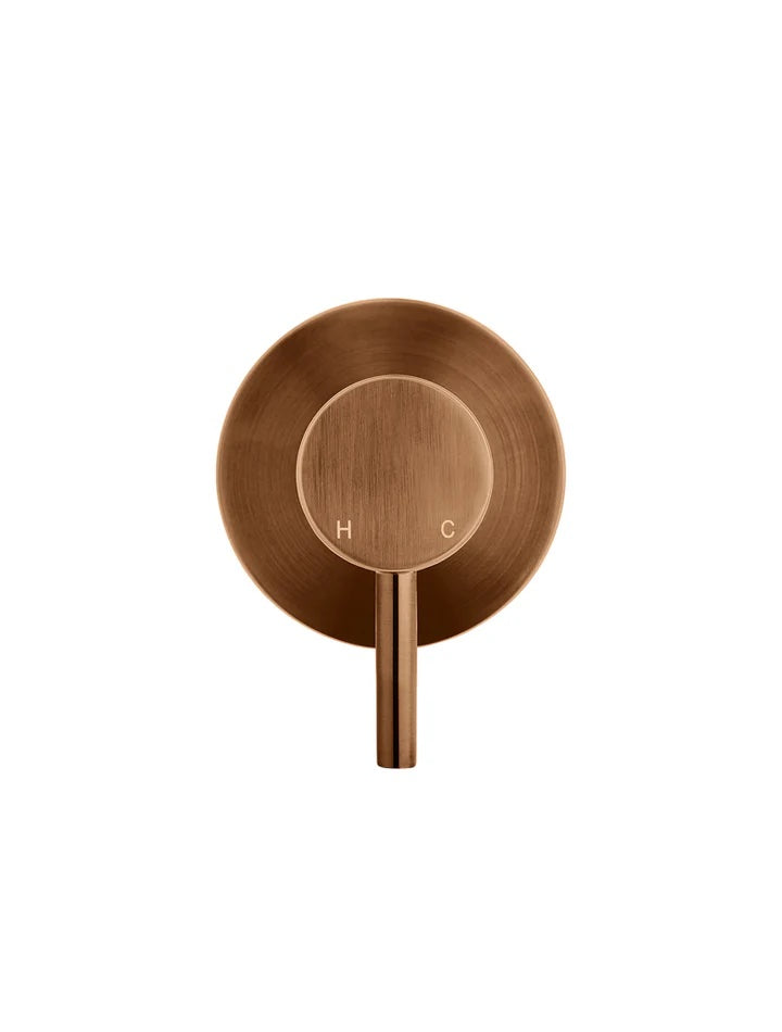 Meir Round Wall Mixer with Short Pin Lever | Lustre Bronze