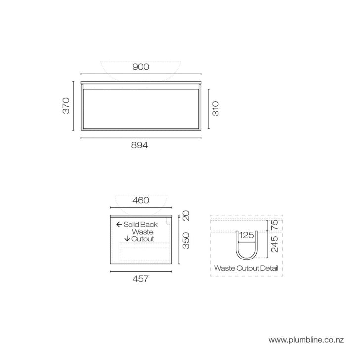 Prava Opaco 900 1 Drawer Vanity