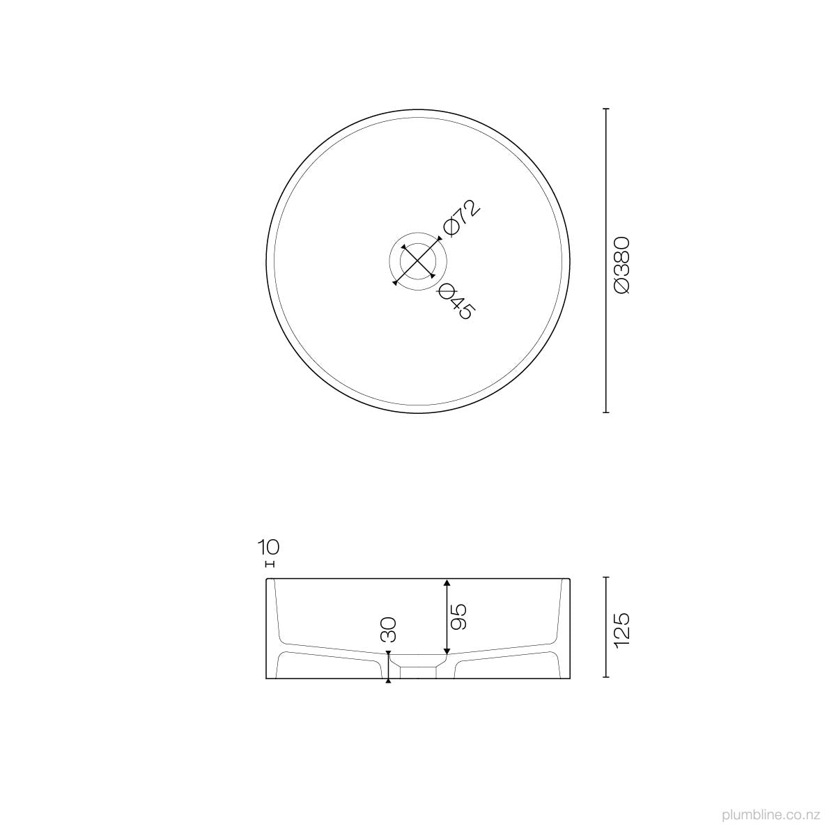 Meek Simple 380 Round Vessel Basin Pebble