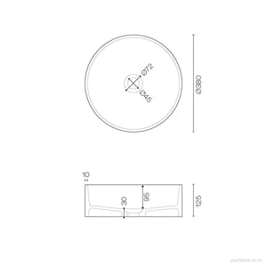 Meek Simple 380 Round Vessel Basin Pebble