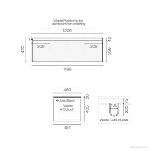 Strata Legno 1200 1 Drawer Vanity