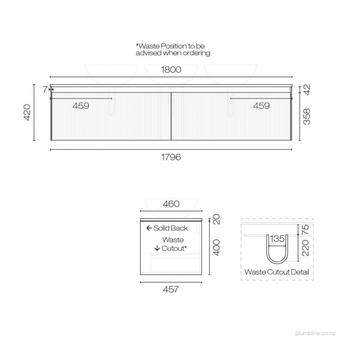 Strata Legno 1800 2 Drawer Vanity