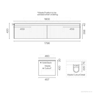 Strata Legno 1800 2 Drawer Vanity