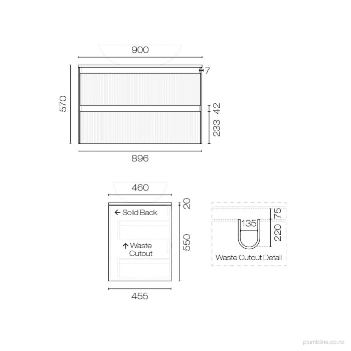 Strata Legno 900 2 Drawer Vanity