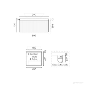 Strata Opaco 900 1 Drawer Vanity