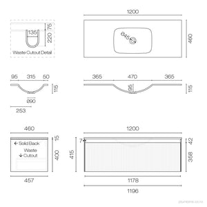 Strata Spio 1200 1 Drawer Vanity