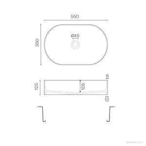 Super-Thin Pill Oval Undermount Basin