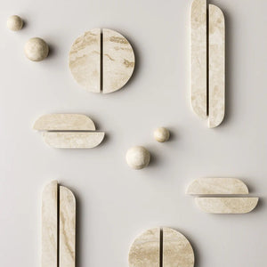 Lo&Co Arc Marble Handle Pair | Travertine