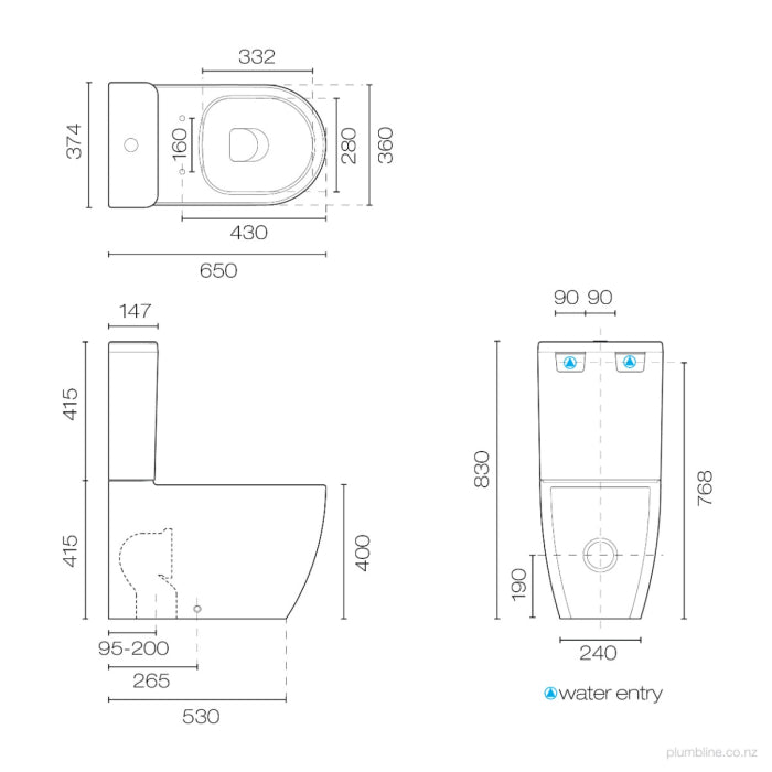 Zen II | Rimless Back To Wall Toilet Suite With Thick Seat White