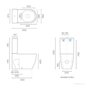 Zen II | Rimless Back To Wall Toilet Suite With Thick Seat White