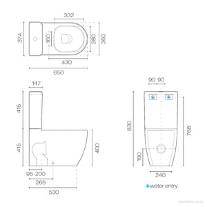 Zen II | Rimless Back To Wall Toilet Suite With Slim Seat Matt White