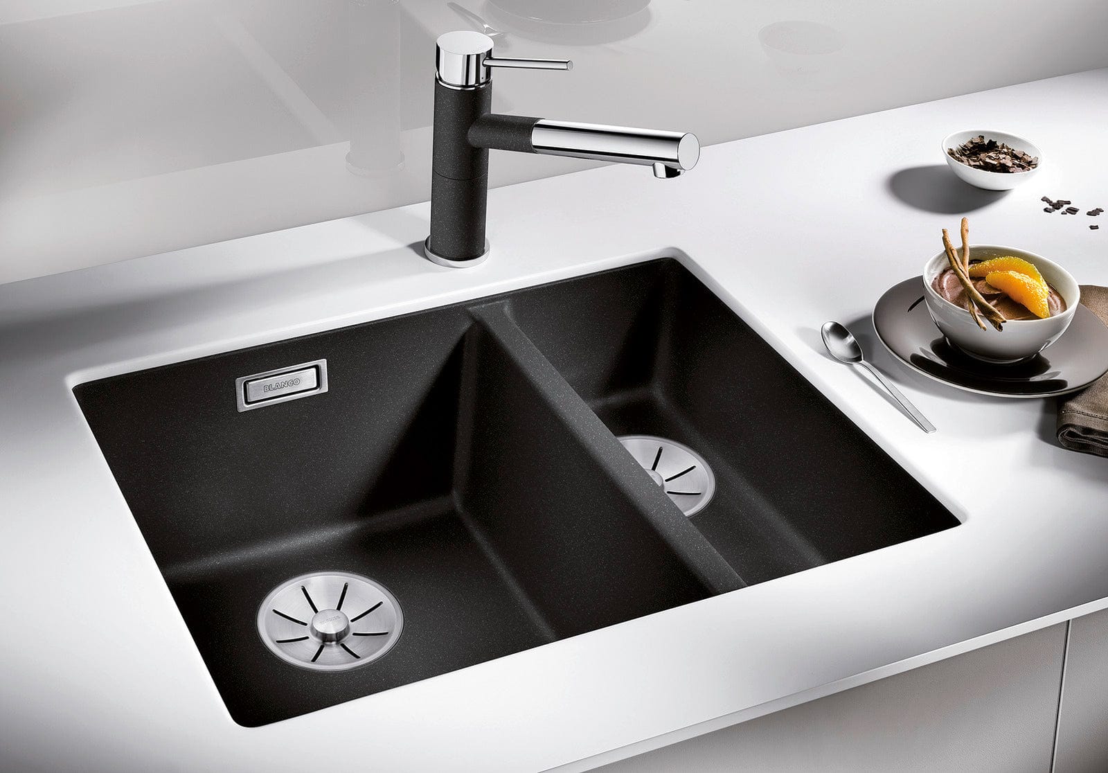Blanco Kitchen Sinks - Granite Blanco Silgranit Subline 340/160-U Double Sink | Anthracite