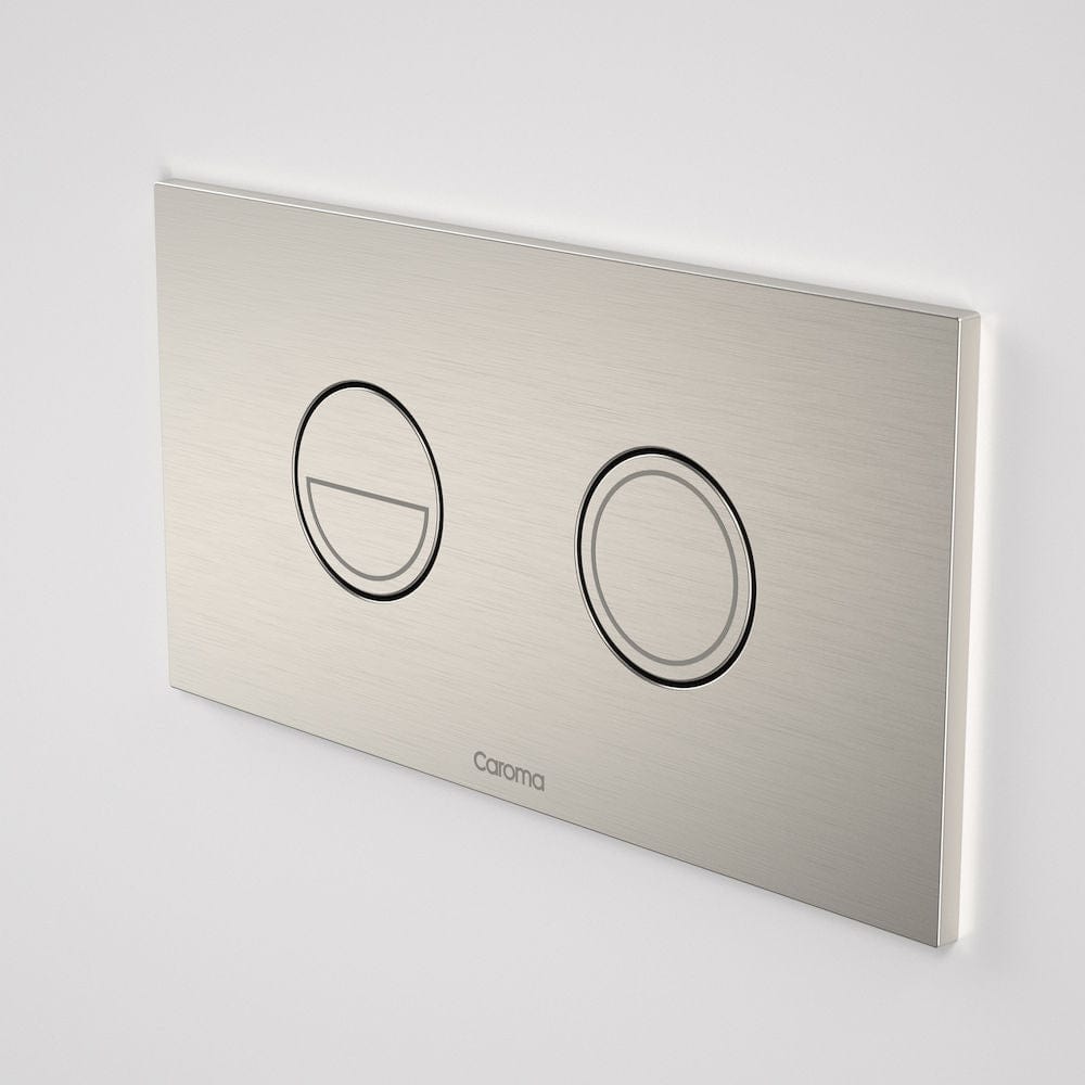 Caroma Flush Plate Caroma Invisi Series II Round Metal Dual Flush Plate | Brushed Nickel