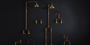 Astra Walker Kitchen Taps Astra Walker Eden Wall Mounted Sink Set | Brass Handle