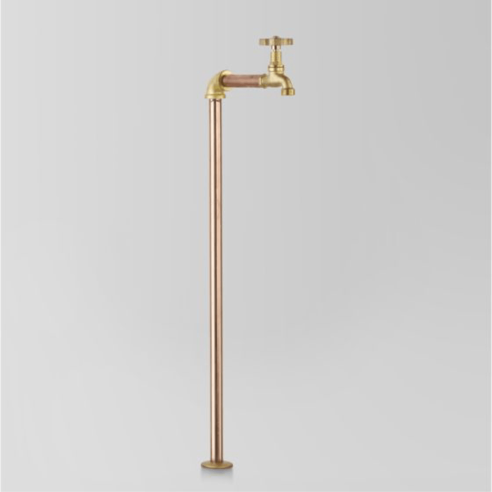 Astra Walker Bath Taps Astra Walker Eden Floor Mounted Pillar Tap | Brass Handle