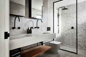 Meir Bathroom tapware Meir Circular Wall Taps | Matte Black