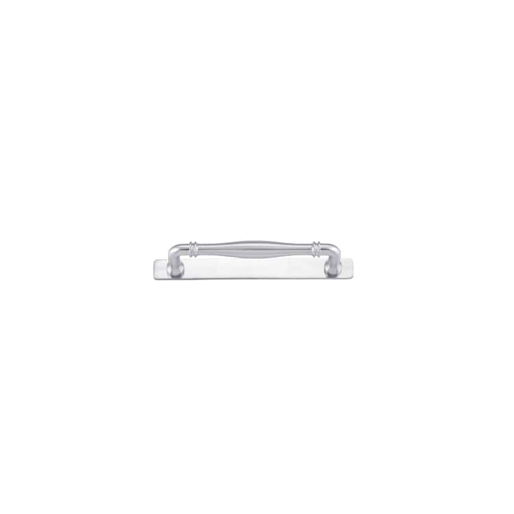 Iver Handles Iver Sarlat Cabinet Pull with Backplate | Brushed Chrome | 160mm
