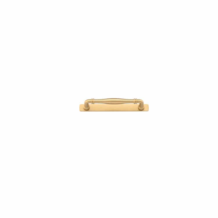 Iver Handles Iver Sarlat Cabinet Pull with Backplate | Brushed Brass | 160mm