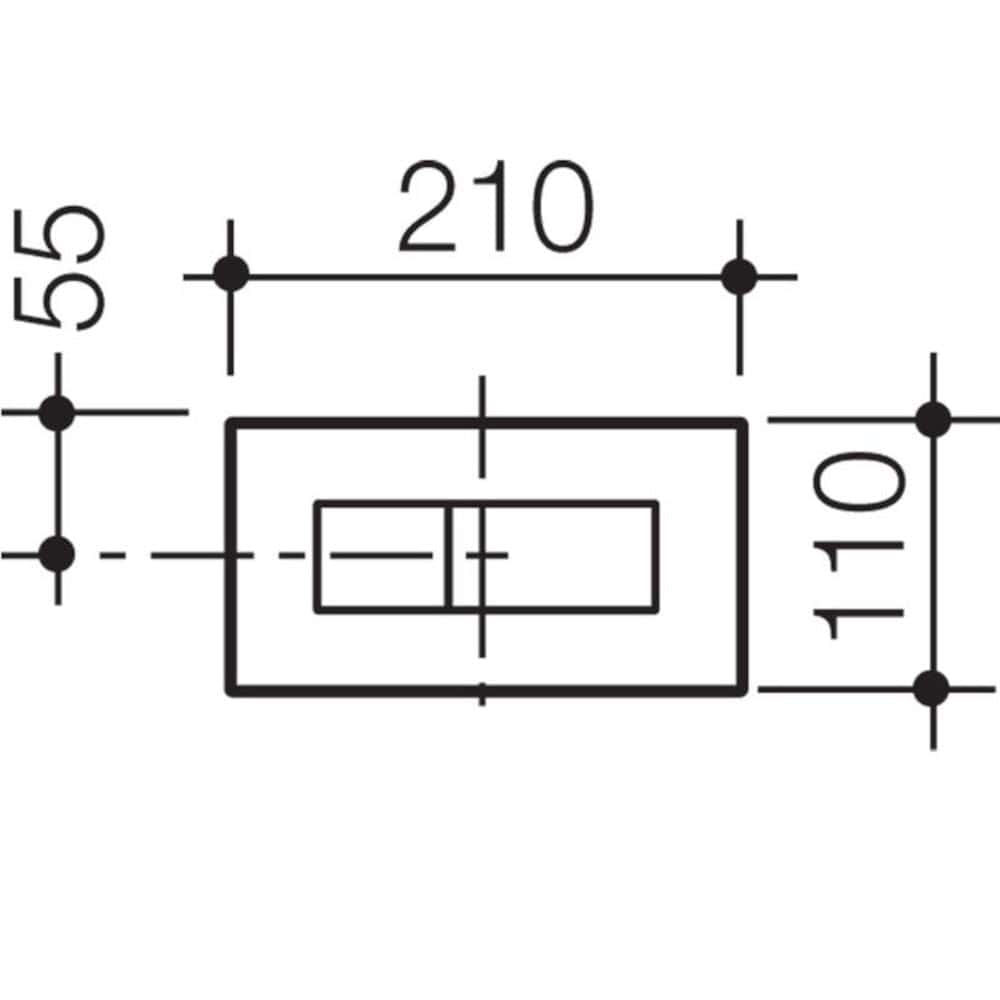 Caroma Flush Plate Caroma Invisi Series II Rectangle Metal Dual Flush Plate | Satin