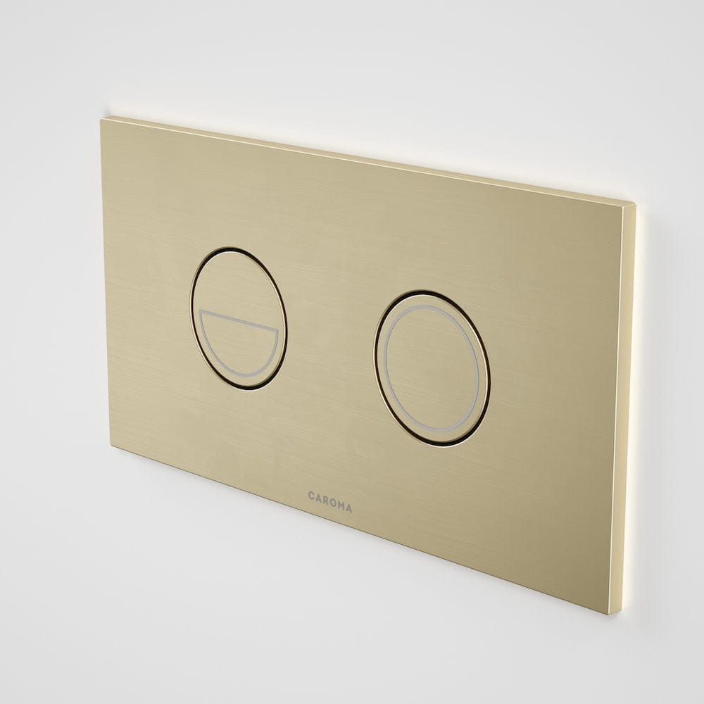 Caroma Flush Plate Caroma Invisi Series II Round Metal Dual Flush Plate | Brushed Brass