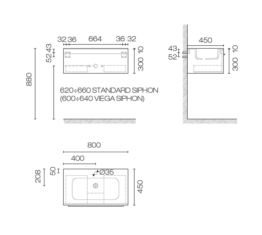 Falper Vanities Falper 7.0 800 1 Drawer Vanity | Matte White