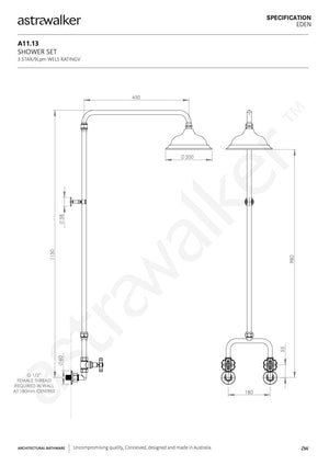 Astra Walker Showers Astra Walker Eden Shower Set | Blue & Red Handle