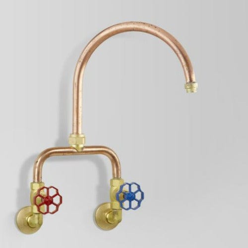 Astra Walker Kitchen Taps Astra Walker Eden Wall Mounted Sink Set | Blue & Red Handle