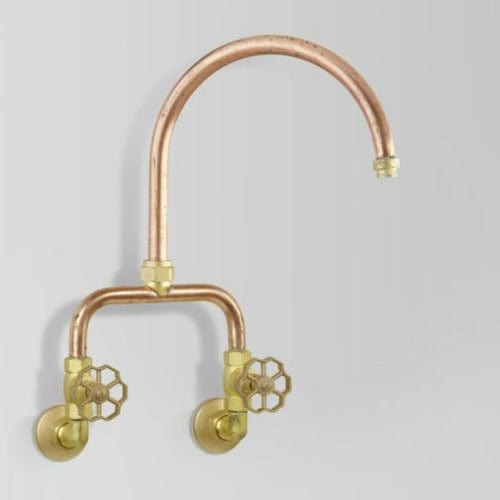 Astra Walker Kitchen Taps Astra Walker Eden Wall Mounted Sink Set | Brass Handle