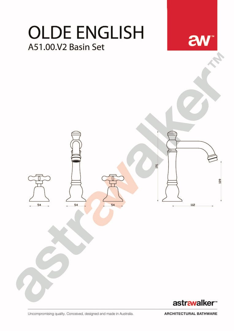 Astra Walker Basin Taps Astra Walker Olde English Stanmore Basin Set