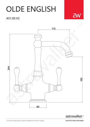 Astra Walker Basin Taps Astra Walker Olde English Stanmore Basin Mixer