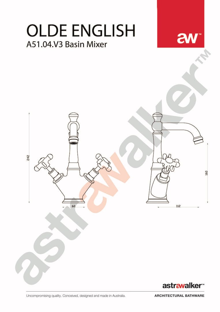 Astra Walker Basin Taps Astra Walker Olde English Stanmore Basin Mixer