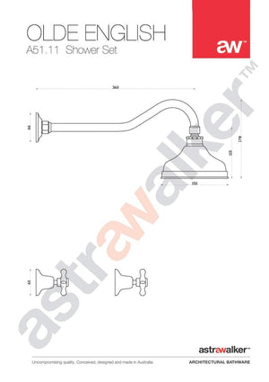 Astra Walker Showers Astra Walker Olde English Shower Set with 150mm Rose