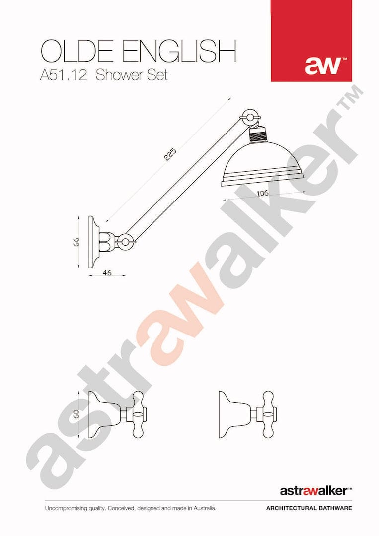 Astra Walker Showers Astra Walker Olde English Shower Set with 100mm Rose