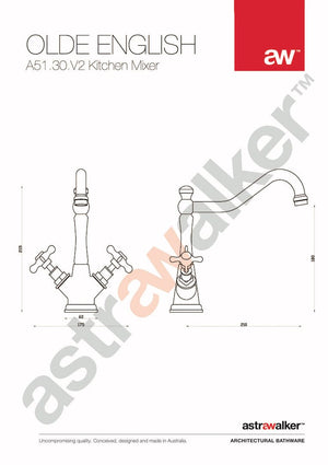 Astra Walker Kitchen Taps Astra Walker Olde English Stanmore Sink Mixer