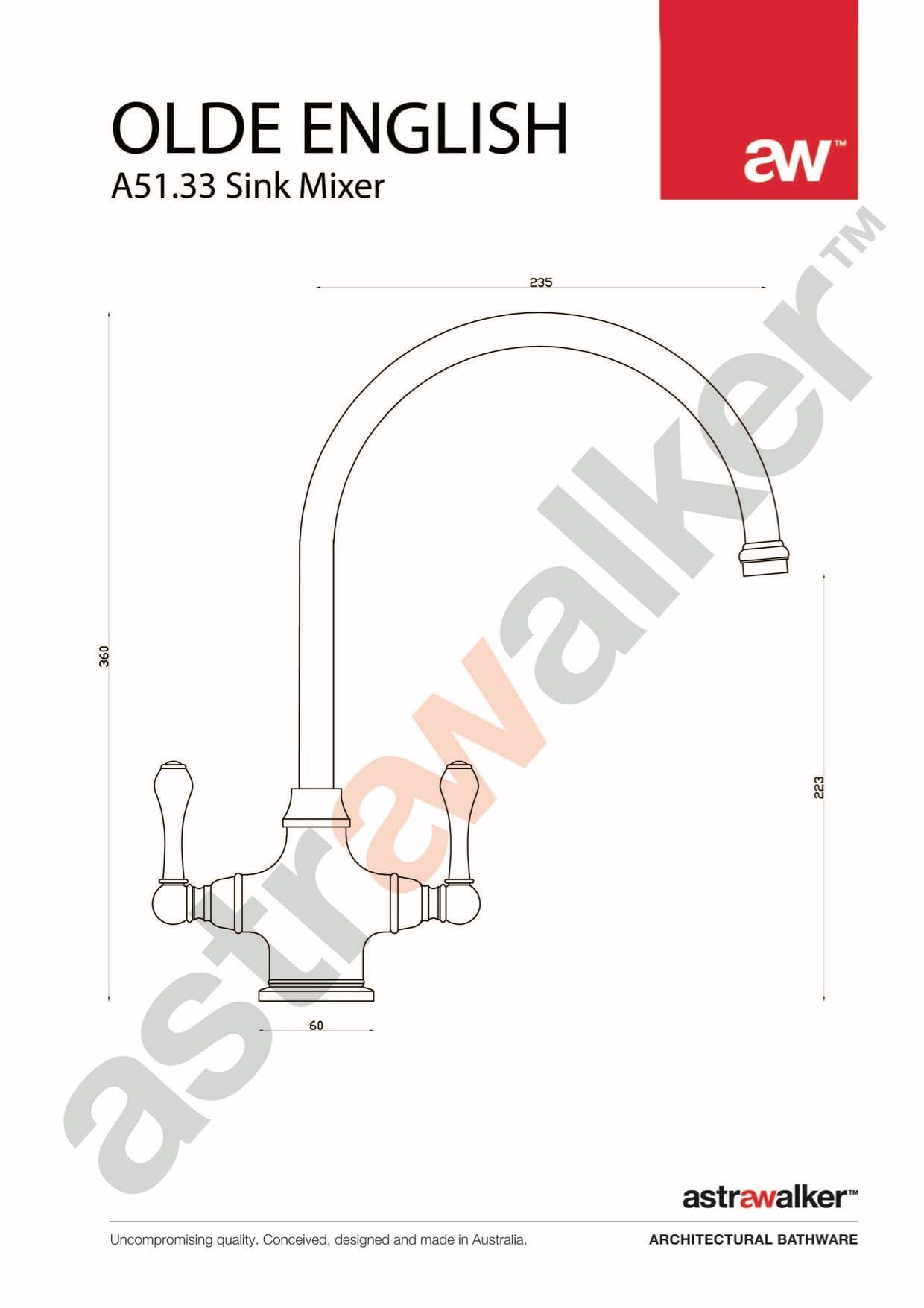 Astra Walker Kitchen Tap Astra Walker Olde English Gooseneck Sink Mixer