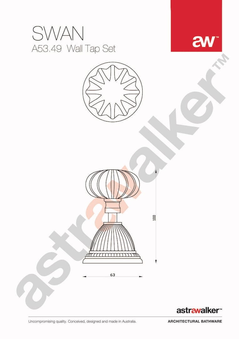 Astra Walker Wall Mixers Astra Walker Swan Wall Tap Set