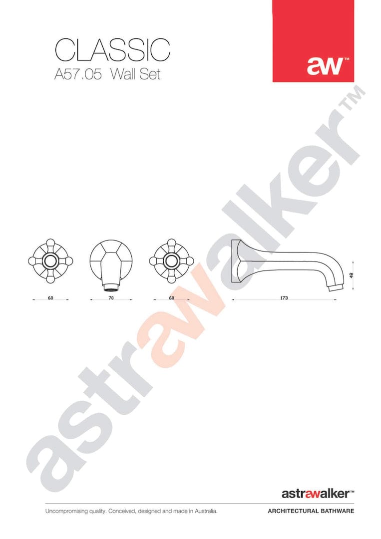 Astra Walker Basin Taps Astra Walker Classic Wall Set