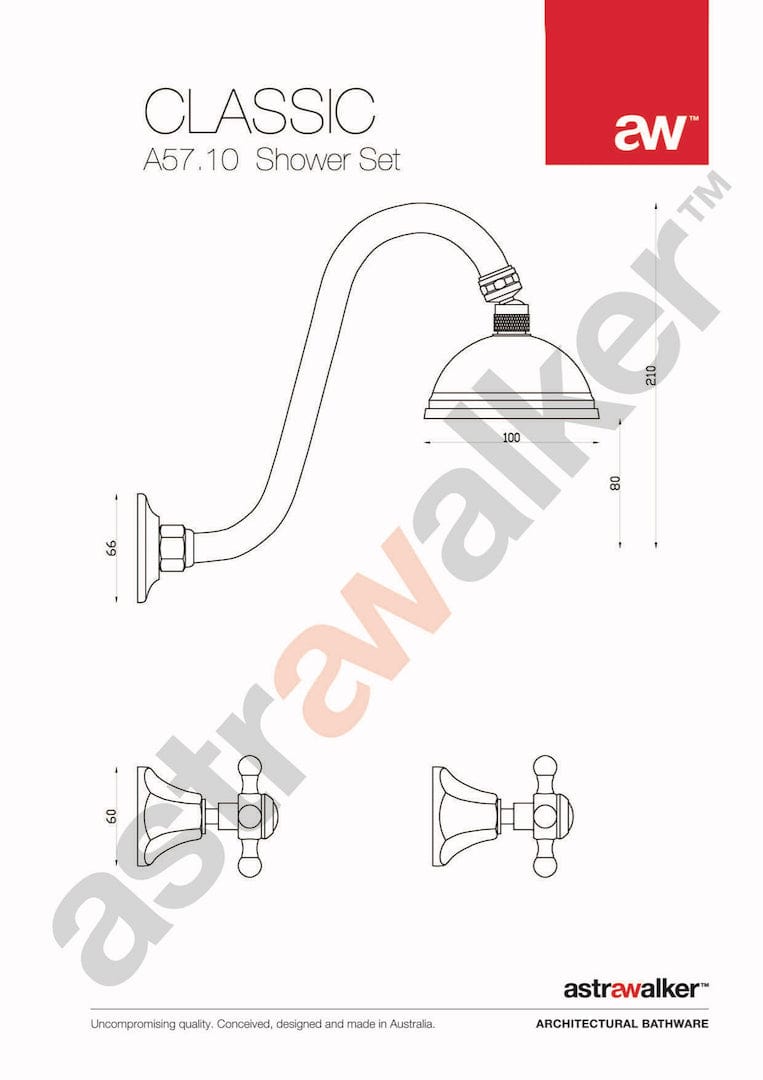 Astra Walker Showers Astra Walker Classic Shower Set with 100mm Rose