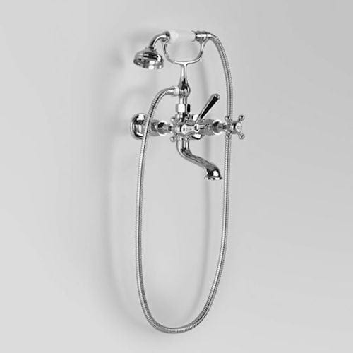 Astra Walker Bath Taps Astra Walker Classic Wall Mounted Bath Mixer with Single Function Hand Shower