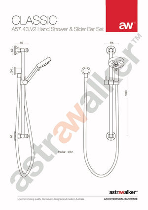 Astra Walker Showers Astra Walker Classic Multi-Function Slide Shower