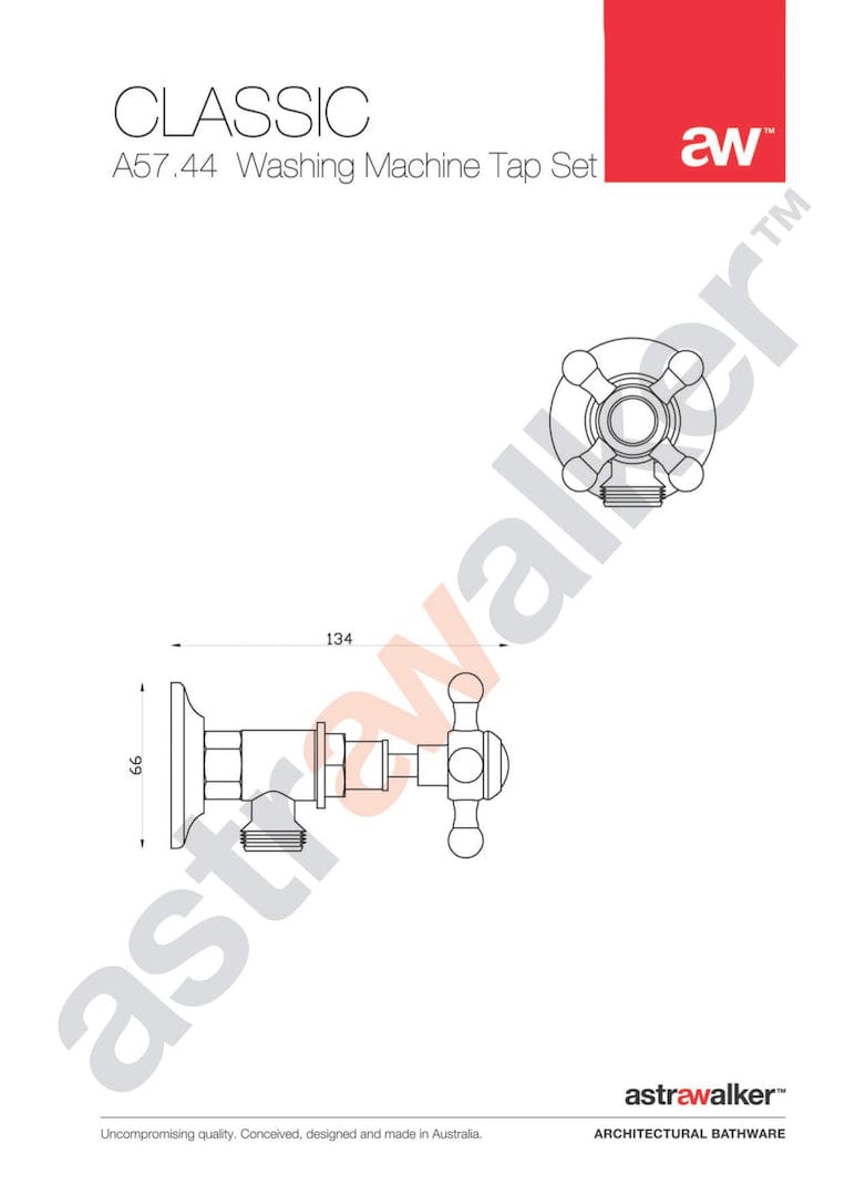 Astra Walker Bathroom tapware Astra Walker Classic Washing Machine Tap Set