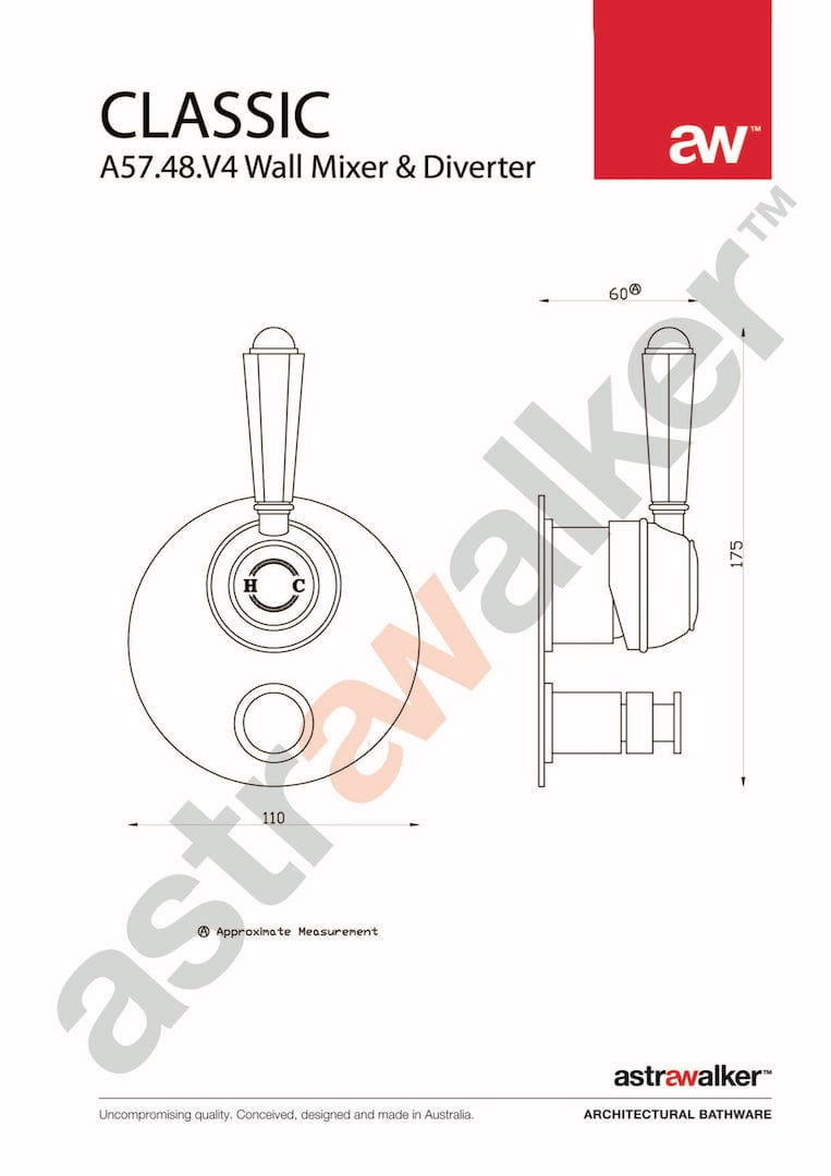 Astra Walker Wall Mixers Astra Walker Classic Diverter Mixer