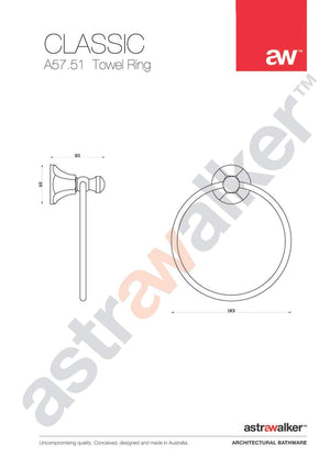 Astra Walker Bathroom Accessories Astra Walker Classic Hand Towel Ring