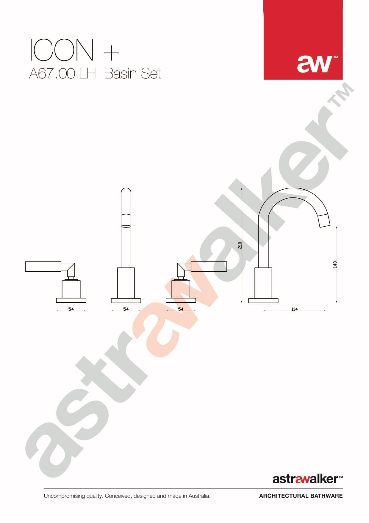 Astra Walker Basin Taps Astra Walker Icon + Lever Gooseneck Basin Set