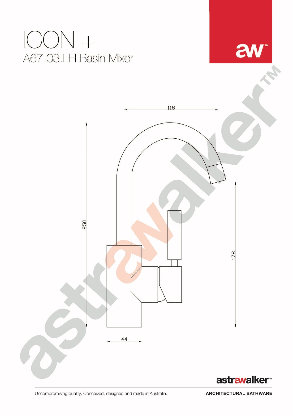 Astra Walker Basin Taps Astra Walker Icon + Lever Gooseneck Basin Mixer