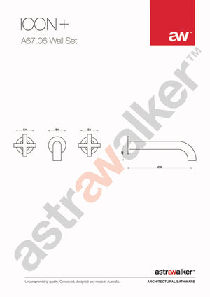 Astra Walker Basin Taps Astra Walker Icon + Wall Set with 200mm Spout