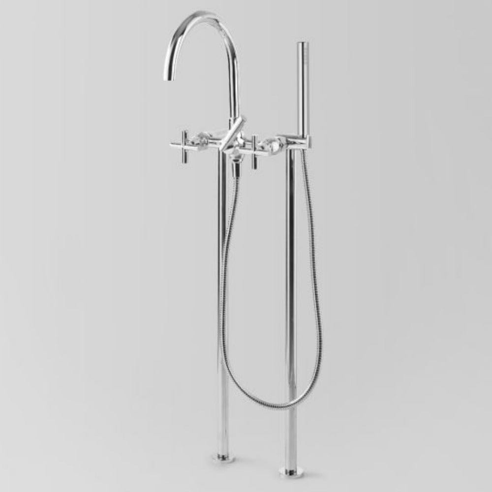 Astra Walker Bath Taps Astra Walker Icon + Floor Mounted Bath Mixer with Single Function Hand Shower