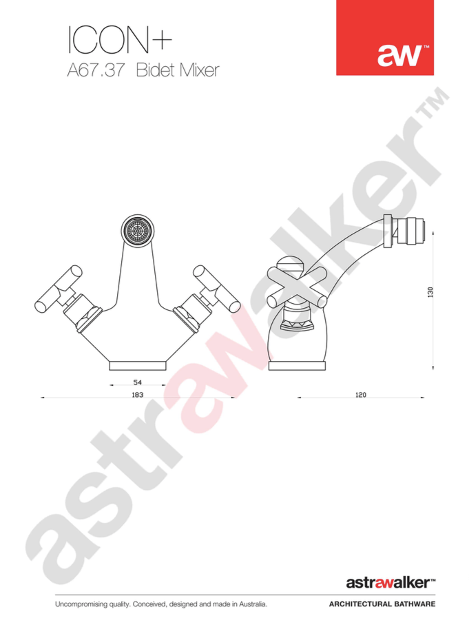 Astra Walker Bidet Sprayer Astra Walker Icon + Bidet Sprayer with 32mm Pop Up Waste