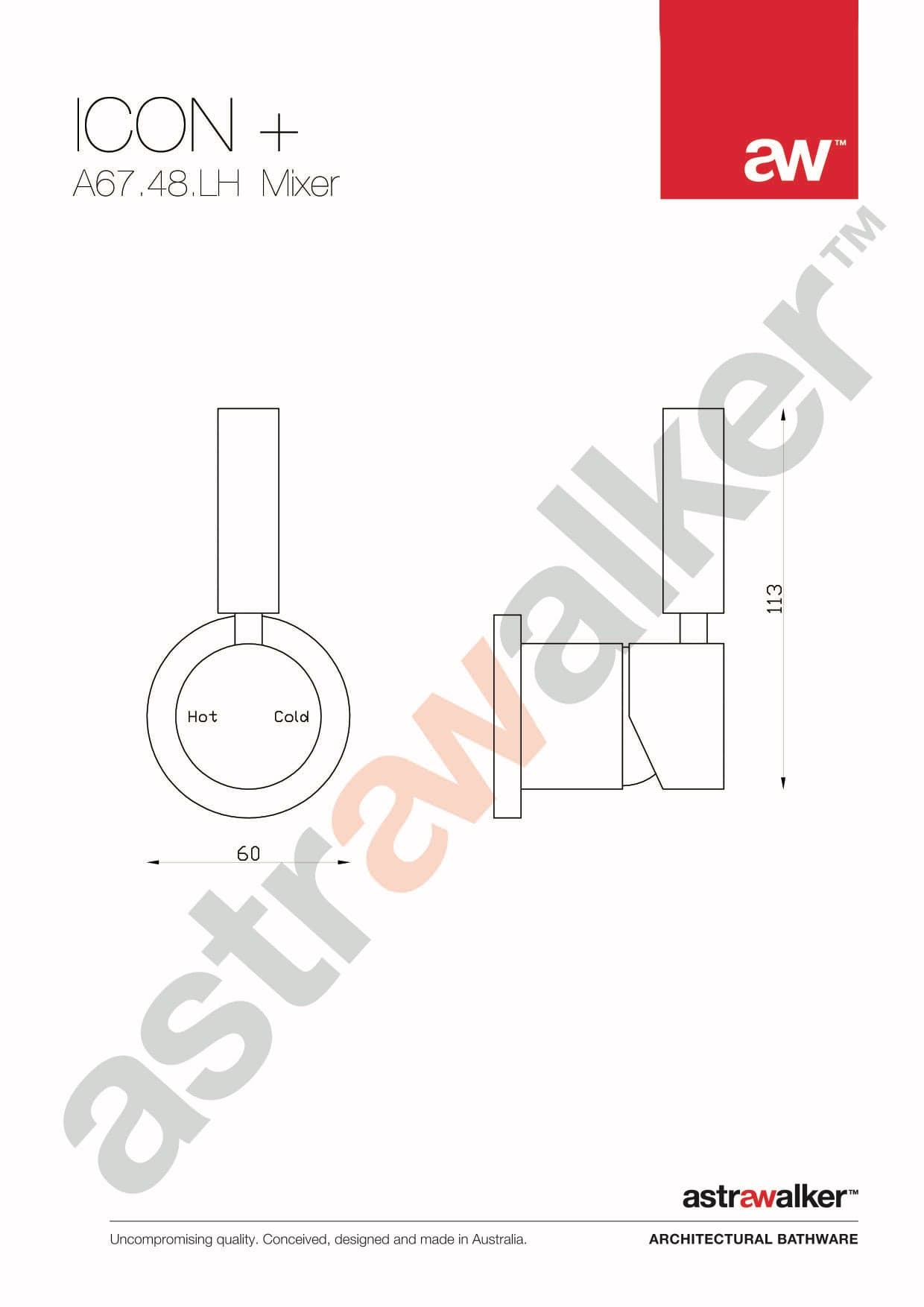 Astra Walker Wall Mixers Astra Walker Icon + Lever Wall Mixer