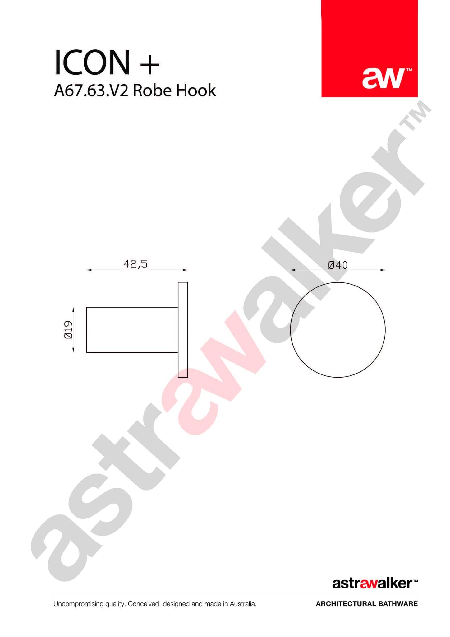 Astra Walker Robe Hook Astra Walker Icon + Round Robe Hook